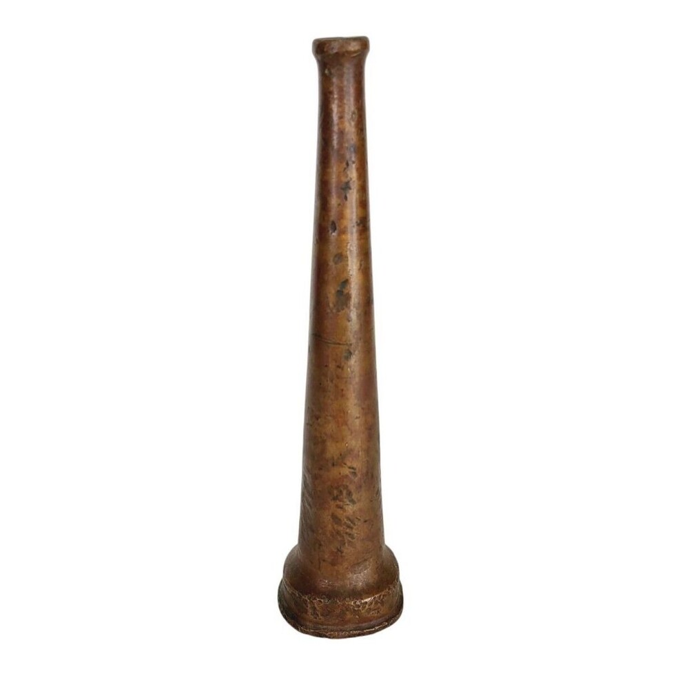 Antique Rustic Patina Brass Tapered Vintage Fireman Hose Nozzle 10"
